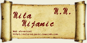Mila Mijanić vizit kartica